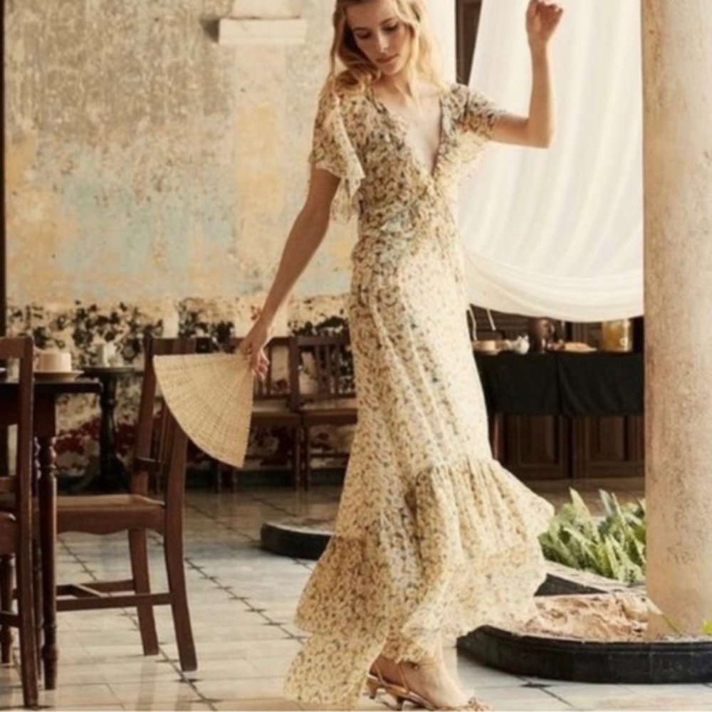 Doen Antoinette Maxi Dress in Yellow Victoria Floral - Picture 2 of 9